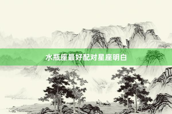 水瓶座最好配对星座明白