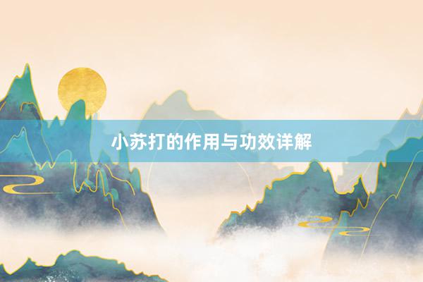 小苏打的作用与功效详解
